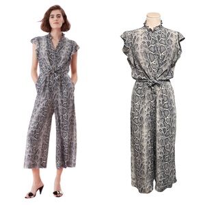 Rebecca Taylor 100% Silk Snake Print Jumpsuit